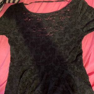 Free people black shirt semi see through